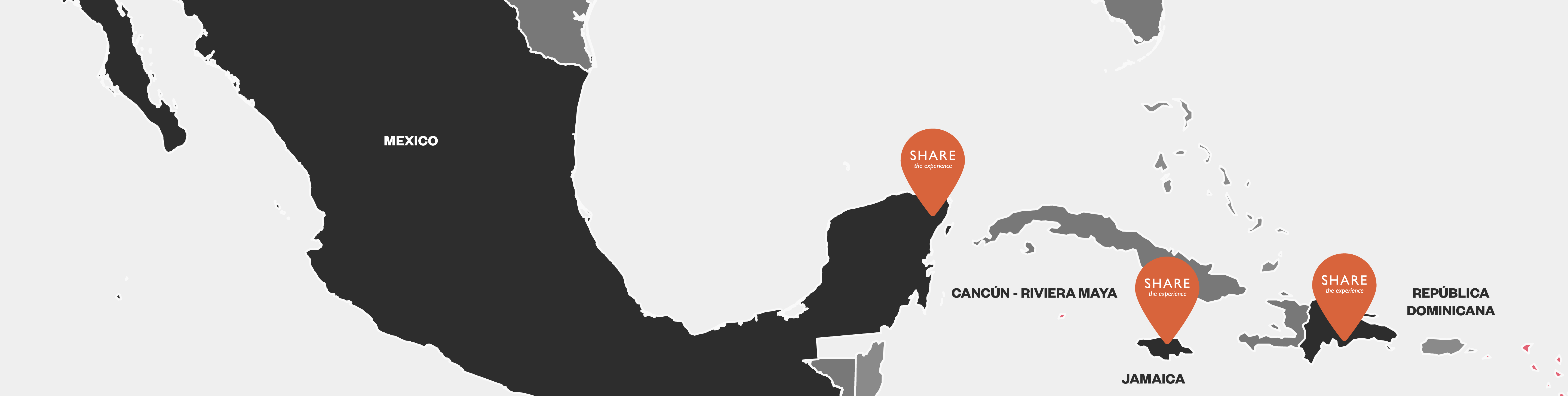 Mapa Caribe con hoteles